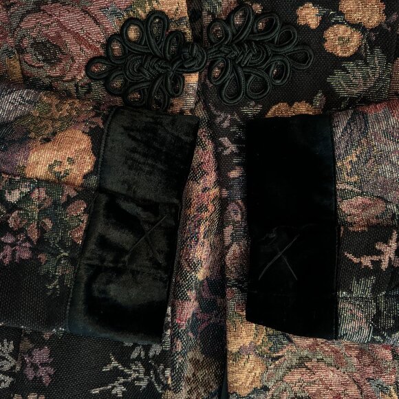 NWOT Soft Surroundings Autumn Evening Jacket Tapestry w Velvet Collar & Cuffs, L - Picture 5 of 12